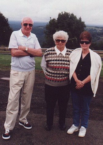 Lewis Oliver [left] with wife, Molly Rees [centre] and Margaret Oliver