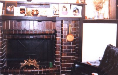 The fireplace at Torr House made from bricks used as ship's ballast.
