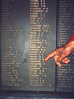 Australian War Memorial Roll of Honour showing Isaac Sneddon's name.