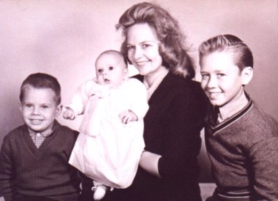 Joan Oliver with [from left] Lucas, Adam, and Kimberley