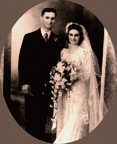 Frank and Pearl on their wedding day.