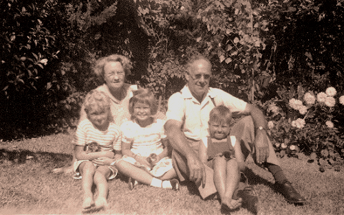 William and Lilian with grandchildren